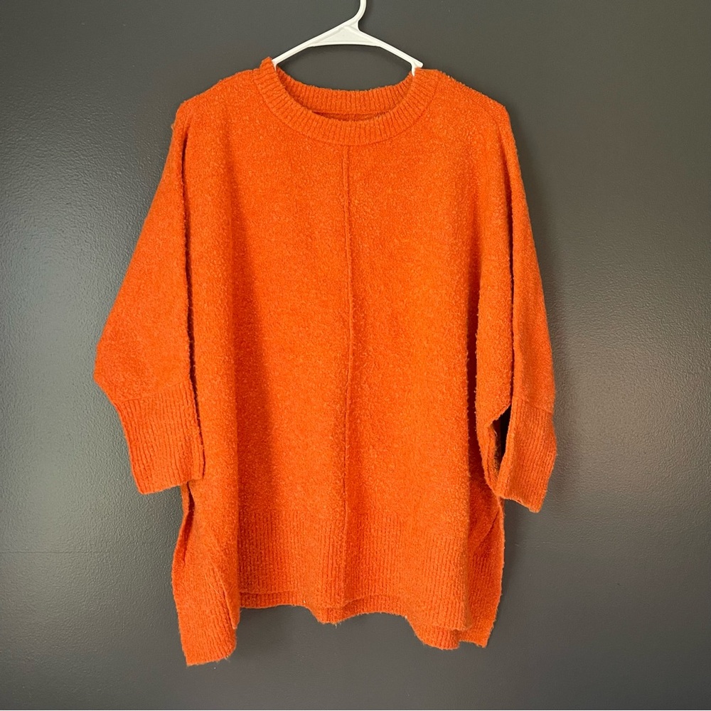 LOFT Lou & Grey orange batwing poncho sweater